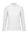 Dames Polo Lange Mouw B&C PWI13 White